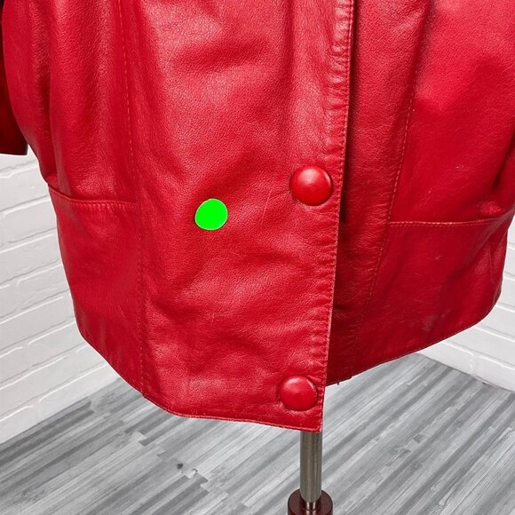 Wilsons Leather Jacket Women Medium Red Relaxed Thinsulate Thermal Retro VTG 90s - Picture 2 of 14